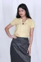 Women’s Yellow Short Sleeve Formal Shirt